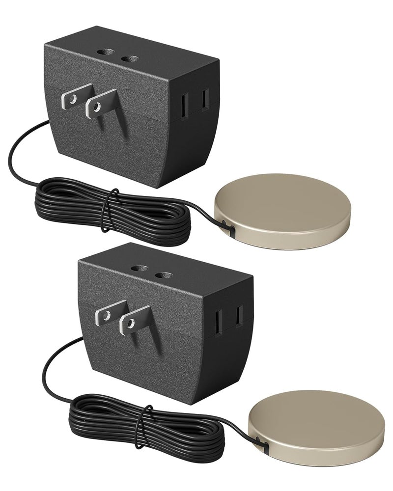 DEWENWILS 2 Pack Touch Dimmer Switch, Plug and Play Lamp Touch Control Pad, Touch Lamp Switch, Full Range Dimmer, Dimmable LED/CFL Lights, Incandescent Bulbs, Extension Cord Dimmer, ETL Listed, Black - Image 1